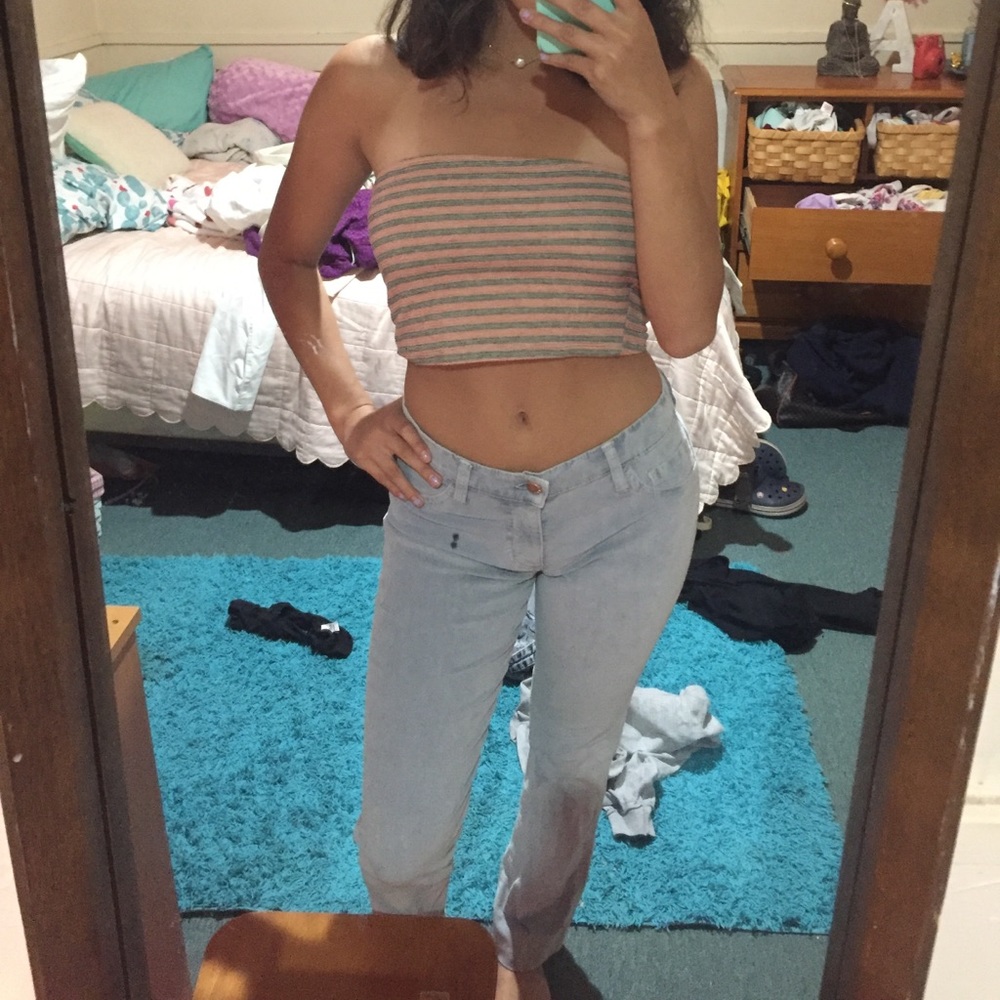 Light blue velvet pants!